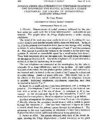 خرید و دانلود نسخه کامل کتاب Pinhole Probe Measurements of the Phase Change of the Telephonic End Plates, Acting on a Closed Cylindrical Air Column in Longitudinal Acoustic Vibration
