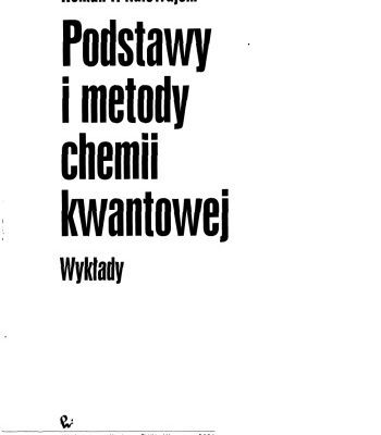 خرید و دانلود نسخه کامل کتاب Podstawy i metody chemii kwantowej Wyklady