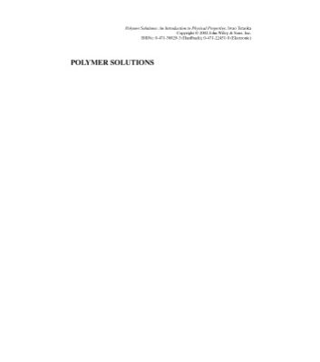خرید و دانلود نسخه کامل کتاب Polymer Solutions: An Introduction to Physical Properties