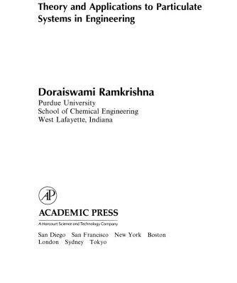 خرید و دانلود نسخه کامل کتاب Population Balances: Theory and Applications to Particulate Systems in Engineering