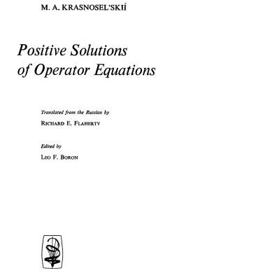 خرید و دانلود نسخه کامل کتاب Positive Solutions of Operator Equations.