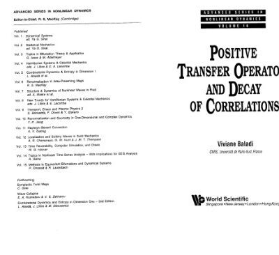 خرید و دانلود نسخه کامل کتاب Positive transfer operators and decay of correlations