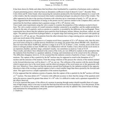خرید و دانلود نسخه کامل کتاب Possible Existence of a Neutron
