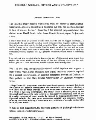 خرید و دانلود نسخه کامل کتاب Possible Worlds, Physics and Metaphysics
