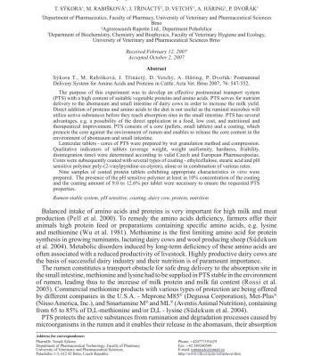 خرید و دانلود نسخه کامل کتاب Postruminal Delivery System for Amino Acids and Proteins in Cattle