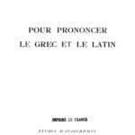 خرید و دانلود نسخه کامل کتاب Pour prononcer le grec et le latin