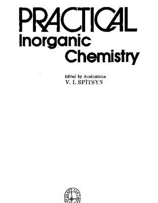 خرید و دانلود نسخه کامل کتاب Practical Inorganic Chemistry