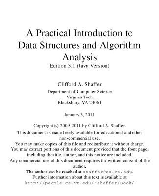 خرید و دانلود نسخه کامل کتاب Practical Introduction to Data Structures and Algorithms, Java Edition