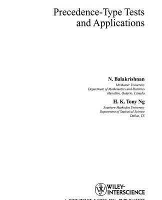 خرید و دانلود نسخه کامل کتاب Precedence-Type Tests and Applications (Wiley Series in Probability and Statistics)