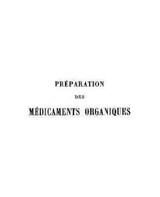 خرید و دانلود نسخه کامل کتاب Preparation des medicaments organiques