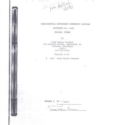 خرید و دانلود نسخه کامل کتاب Presidential motorcade schematic listing, November 22, 1963, Dallas, Texas