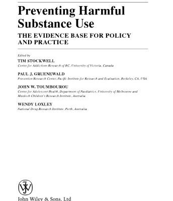 خرید و دانلود نسخه کامل کتاب Preventing Harmful Substance Use: The evidence base for policy and practice