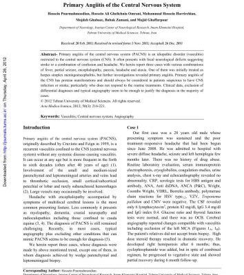 خرید و دانلود نسخه کامل کتاب Primary Angiitis of the Central Nervous System