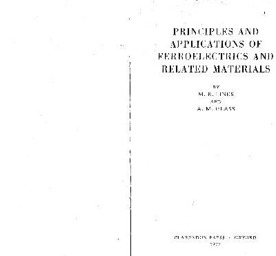 خرید و دانلود نسخه کامل کتاب Principles and applications of ferroelectrics and related materials