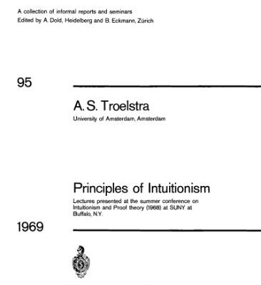 خرید و دانلود نسخه کامل کتاب Principles of Intuitionism. Lectures Summer Conference on Intuitionism and Proof Theory, 1968