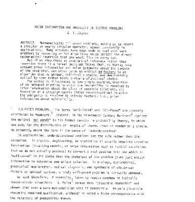 خرید و دانلود نسخه کامل کتاب Prior information and ambiguity, ill-posed problems