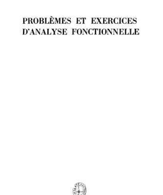 خرید و دانلود نسخه کامل کتاب Problèmes et exercices d’analyse fonctionnelle