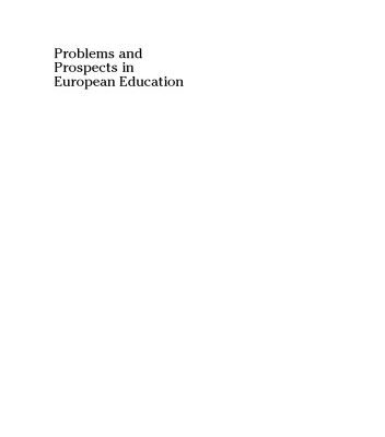 خرید و دانلود نسخه کامل کتاب Problems and Prospects in European Education: