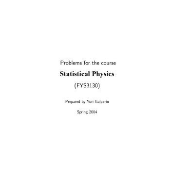 خرید و دانلود نسخه کامل کتاب Problems for the course Statistical Physics