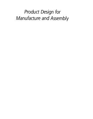 خرید و دانلود نسخه کامل کتاب Product Design for Manufacture and Assembly