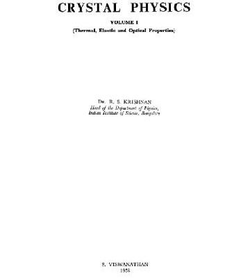 خرید و دانلود نسخه کامل کتاب Progress in crystal physics. Thermal, elastic and optical properties