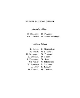 خرید و دانلود نسخه کامل کتاب Proof Theory and Logical Complexity: Vol. I (Studies in Proof Theory)