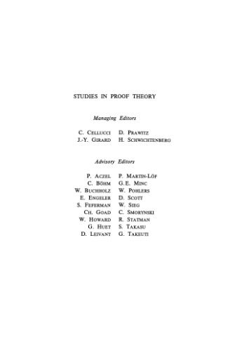 خرید و دانلود نسخه کامل کتاب Proof Theory and Logical Complexity: Vol. I (Studies in Proof Theory)_68c8fc510396c.jpeg خرید و دانلود نسخه کامل کتاب Proof Theory and Logical Complexity: Vol. I (Studies in Proof Theory)
