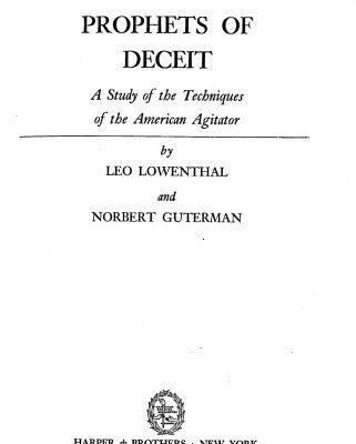 خرید و دانلود نسخه کامل کتاب Prophets of Deceit: A Study of the Techniques of the American Agitator