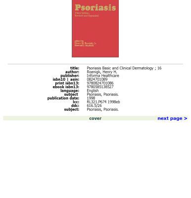 خرید و دانلود نسخه کامل کتاب Psoriasis: Third Edition Revised and Expanded (Basic and Clinical Dermatology)
