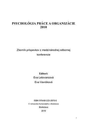 خرید و دانلود نسخه کامل کتاب Psychológia práce a organizácie 2010. Zborník príspevkov z medzinárodnej odbornej konferencie_68cba338c45c1.jpeg خرید و دانلود نسخه کامل کتاب Psychológia práce a organizácie 2010. Zborník príspevkov z medzinárodnej odbornej konferencie