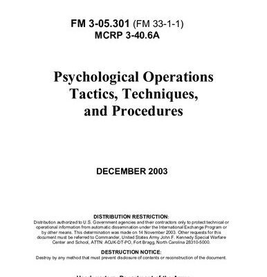 خرید و دانلود نسخه کامل کتاب Psychological Operations Tactics,  Techniques, and Procedures