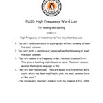 خرید و دانلود نسخه کامل کتاب PUSD High Frequency Word List For Reading and Spelling: Grades K-5