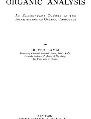 خرید و دانلود نسخه کامل کتاب Qualitative organic analysis; an elementary course in the identification of organic compounds