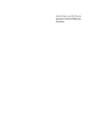 خرید و دانلود نسخه کامل کتاب Quantum Control of Molecular Processes, Second Edition