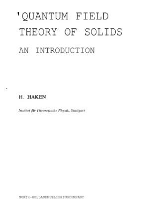 خرید و دانلود نسخه کامل کتاب Quantum Field Theory of Solids: An Introduction