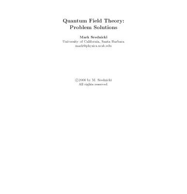 خرید و دانلود نسخه کامل کتاب Quantum Field Theory: Problem Solutions