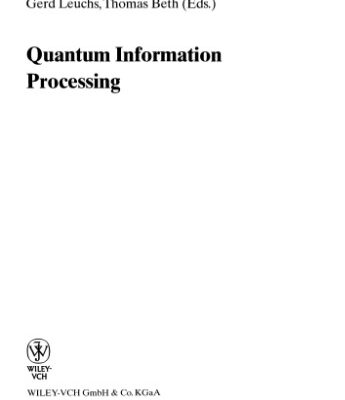 خرید و دانلود نسخه کامل کتاب Quantum information processing