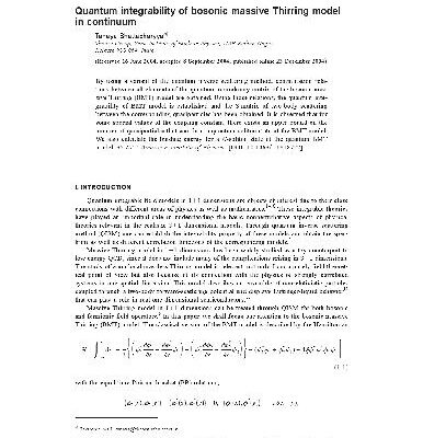 خرید و دانلود نسخه کامل کتاب Quantum integrability of bosonic massive Thirring model in continuum