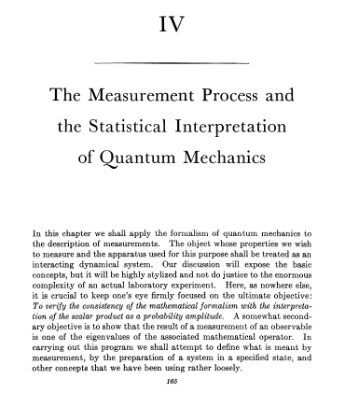 خرید و دانلود نسخه کامل کتاب Quantum Mechanics Volume I: Fundamentals – Chapter 4 : The Measurement Process and the Statistical Interpretation of Quantum Mechanics