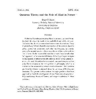 خرید و دانلود نسخه کامل کتاب Quantum theory and the role of mind in nature