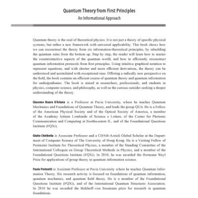 خرید و دانلود نسخه کامل کتاب Quantum Theory from First Principles: An Informational Approach