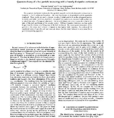 خرید و دانلود نسخه کامل کتاب Quantum Theory of a Free Particle Interacting with a Linearly Dissipative Environment