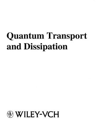 خرید و دانلود نسخه کامل کتاب Quantum transport and dissipation
