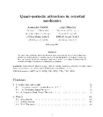 خرید و دانلود نسخه کامل کتاب Quasi-periodic attractors in celestial mechanics