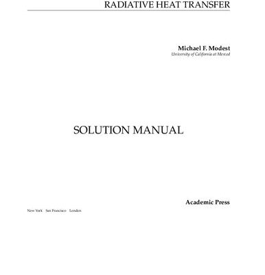 خرید و دانلود نسخه کامل کتاب Radiative Heat Transfer Solution Manual