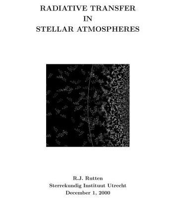 خرید و دانلود نسخه کامل کتاب Radiative transfer in stellar atmospheres