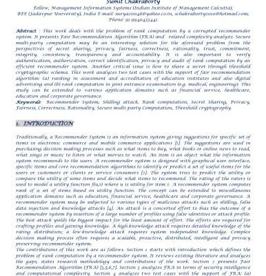 خرید و دانلود نسخه کامل کتاب Rank Computation by a Recommender System: Malicious Attacks, Secret Sharing, Privacy, Fairness, Correctness & Rationality