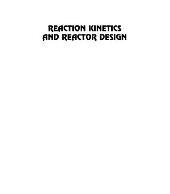 خرید و دانلود نسخه کامل کتاب Recation kinetics and reactor design