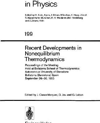 خرید و دانلود نسخه کامل کتاب Recent Developments in Nonequilibrium Thermodynamics