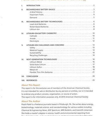 خرید و دانلود نسخه کامل کتاب Rechargeable Battery Science: A Survey of Advancements in Materials and Technology